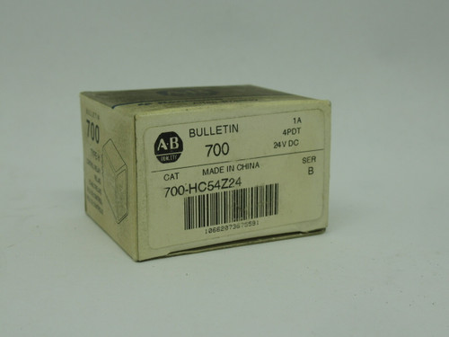 Allen-Bradley 700-HC54Z24 Relay Series B 24VDC Coil 1A 120V 50/60Hz 1/10HP NEW