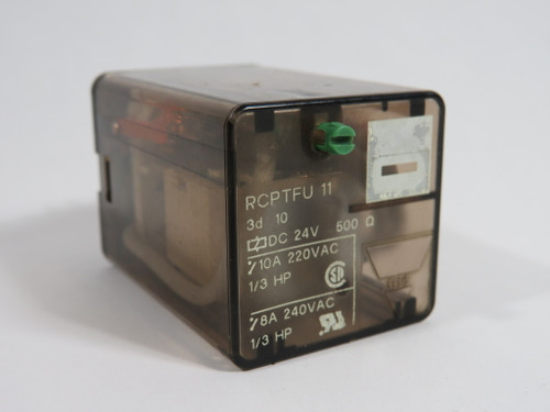 Feme RCPTFU11/3D/10/24VDC Plug-In Relay 24VDC 10/8A 11-Pin USED