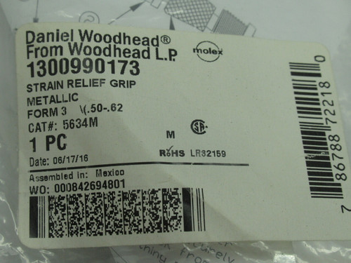 Woodhead 5634M Strain Relief Grip Form 3 .50-.62 NEW