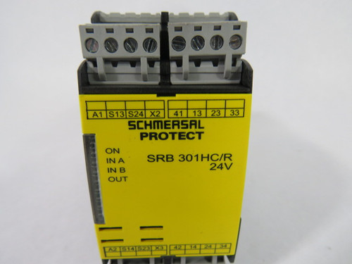Schmersal SRB301HC/R-24V Safety Relay 24VDC/VAC 140mA 230VAC@6A USED