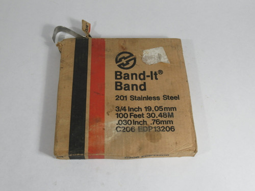 Band-It C206 3/4" Stainless Steel Band 100' Length 0.030" Thick NEW