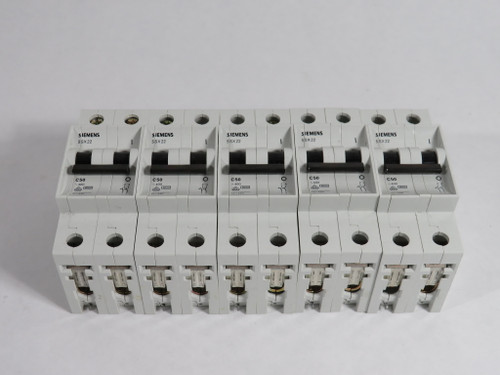Siemens 5SX2250-7 Circuit Breaker 50A 400V 2-Pole C50 5-Pack NEW