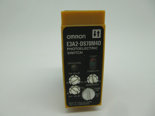 Omron E3A2-DS70M4D Photoelectric Diffuse 70cm Relay With Timer NO HARDWARE NOP