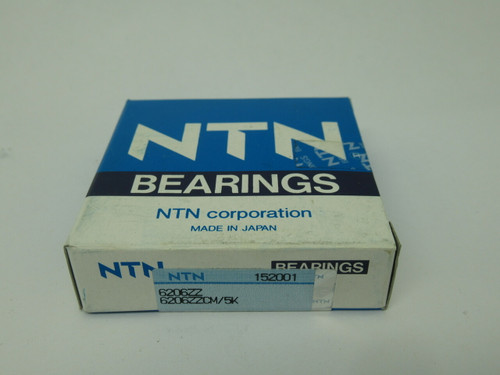 NTN 6206ZZCM/5K Deep Groove Ball Bearing 30mm ID 62mm OD 16mm Width *Sealed* NEW