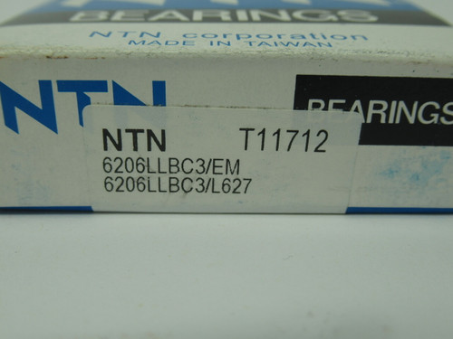 NTN 6206LLBC3/EM Bearing Single Row 30mm ID 62mm OD 16mm Width NEW