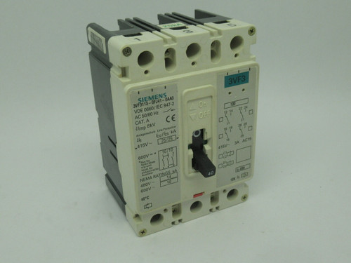 Siemens 3VF3113-0FJ41-0AA0 Circuit Breaker 40A 415V 3Pole 50/60Hz USED
