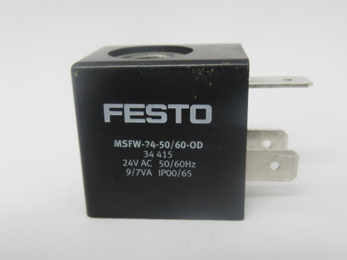 Festo 34415 MSFW-24-50/60-OD Solenoid Coil 24VAC 50/60Hz 9/7VA USED