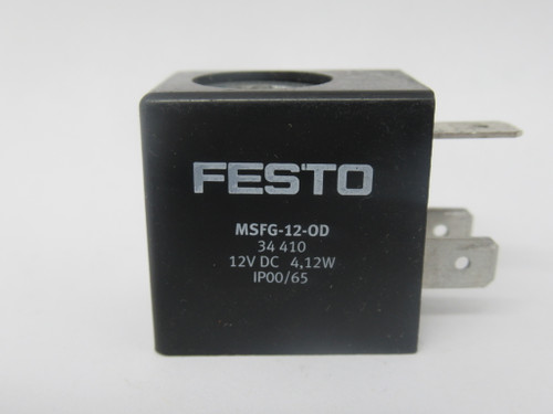 Festo 34410 MSFG-12-OD Solenoid Coil 12VDC 4.12W USED