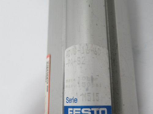 Festo ADVU-16-60-PA-S2 Compact Cylinder 16mm Bore 60mm Stroke USED
