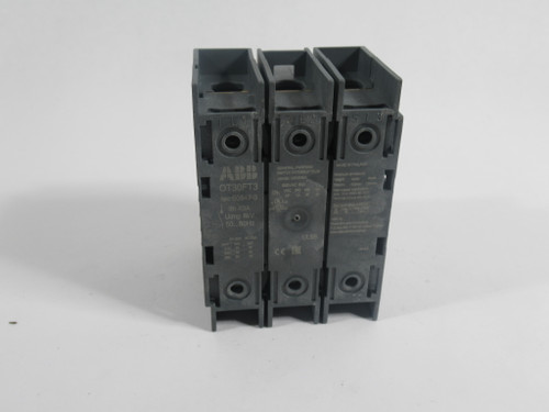 ABB OT30FT3 Disconnect Switch 3-Pole 40A 600VAC 50-60Hz USED