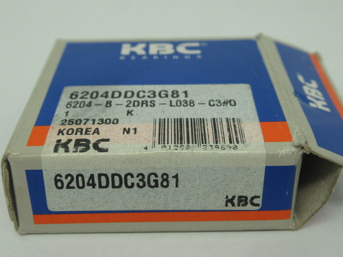 KBC 6204DDC3G81 Single Row Ball Bearing 47x14x20 mm NEW