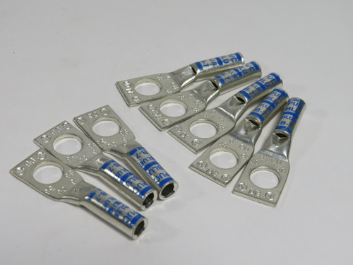 Penn-Union BLU-6S8 Copper Crimp Lug 1-Hole 3/8" 6 Str B-7 Blue Lot of 8 NOP