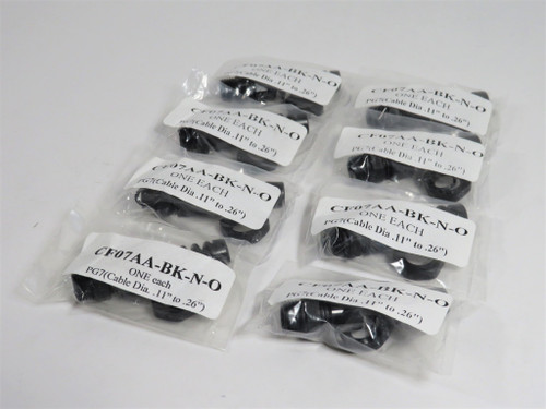 Sealcon CF07AA-BK-N-O Nylon Strain Relief Fitting PG7 0.11-0.26" Lot of 8 NWB