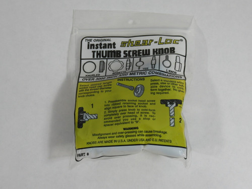 Shear-Loc 83-98-932B Knurled Thumb Screw Knob 26mm M6 Socket *LOT OF 26* NWB