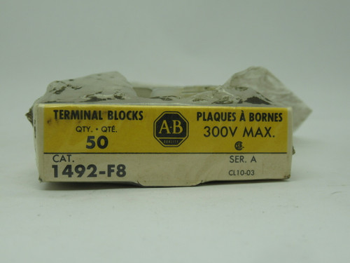 Allen-Bradley 1492-F8 Terminal Block 300V Lot Of 44 SHELF WEAR OPEN BOX NEW