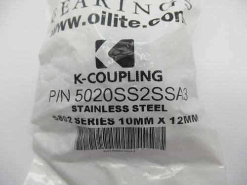 Oilite 5020SS2SSA3 K- Coupling Stainless Steel 10mm x12mm NWB