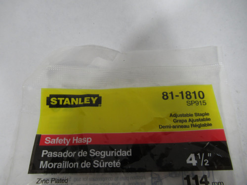 Stanley 81-1810 Zinc Plated Safety Hasp 4-1/2" (114mm) NWB