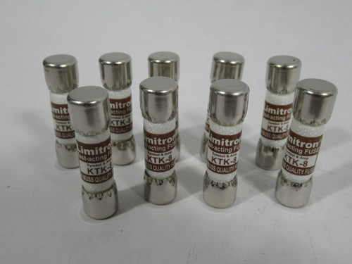 Limitron KTK-8 Fast Acting Fuse 8A 600VAC Lot of 9 NEW