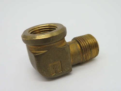 Parker 1202P-6-6 Brass 90 Degree Elbow 3/8" Male NPT x 3/8" Female NPT USED