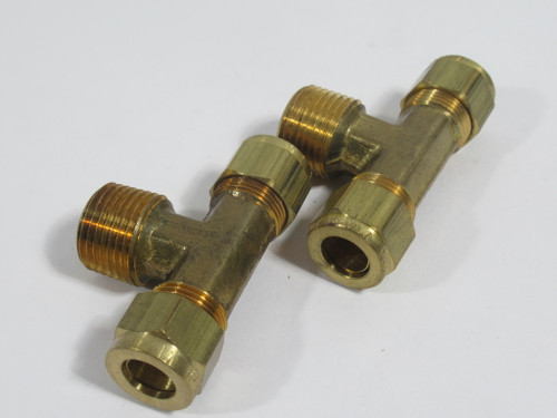 Fairview 1472-6C Brass D.O.T. Branch Tee 3/8" Tube x 3/8" Male NPT Lot of 2 NOP