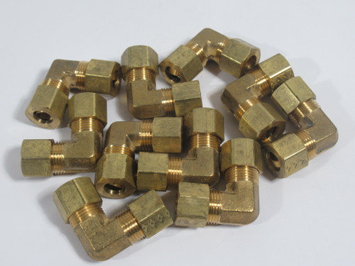 Generic Brass Compression Union Elbow Fitting 5/16" Tube Lot of 10 NOP
