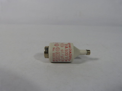 Original Diazed 5SB-21 Bottle Fuse 2A 500V USED