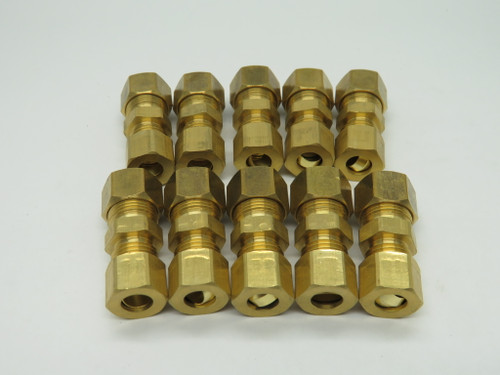 Paulin D62-6-5 Brass Compression Reducing Connector 3/8" x 5/16" Tube Lot/10 NOP