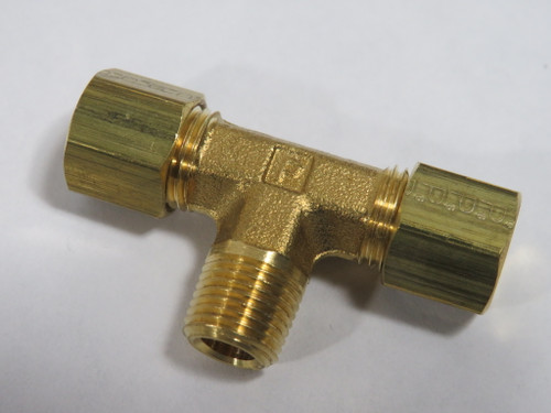 Parker 172C-4-2 Brass Compression Branch Tee 1/4" Tube x 1/8" MNPT Lot of 2 NOP