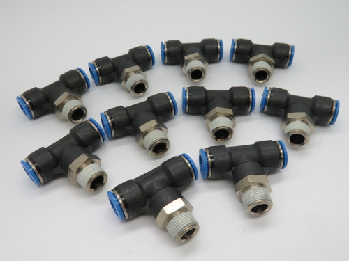 Festo QST-3/8-12 153114 Push-In T-Fitting R3/8" x 12mm Tubing OD Lot of 10 NOP
