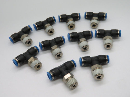 Festo QST-1/4-6 153108 Push-In T-Fitting R1/4" x 6mm Tubing OD Lot of 10 NOP