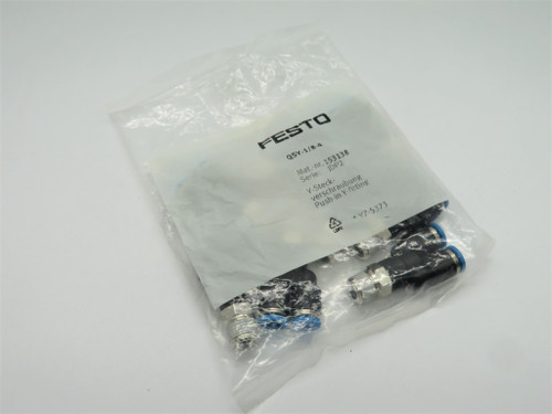 Festo QSY-1/8-4 153138 Push-In Y-Fitting R1/8" x 4mm Tubing OD Lot/8 *OPEN* NWB
