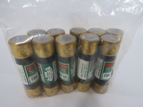 Fusetron FRN-50 Time Delay Fuse 50A 250V Lot of 10 NOP