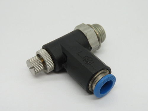 Festo 162968 GRLA-1/4-QS-8-B One-Way Flow Control Valve G1/4" x 8mm Tubing USED