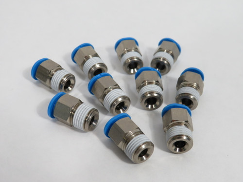 Festo 153307 QSM-1/8-6 Mini Push-In Fitting R1/8" x 6mm Tubing OD Lot of 10 NOP