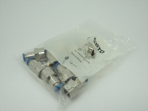 Festo 153024 QSF-1/4-6-B Push-In Fitting G1/4" x 6mm Tubing OD Lot of 9 NWB