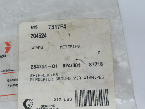 Graco 204524 Metering Screw USED