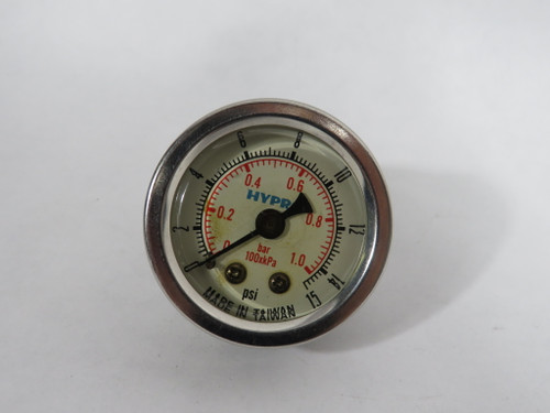 Hypro 15400FG01B15 Liquid Filled Pressure Gauge 0-15 psi 0-1 bar 100xkPa USED