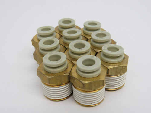 SMC KQ2H06-03S Push-In Male Connector R3/8" Thread x 6mm Tubing OD Lot of 10 NOP
