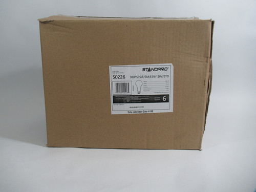 Standard 300PS35/F/5M/E39/130V/STD 50226 Incandescent Frosted Lamp 6-Pack NEW