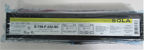 SOLA E-758-F-232-SC Ballast 120V 60HZ 0.48A 590OCV NOP