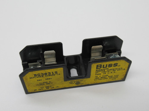 Bussmann BG3031S Fuse Block 30A 480V Class G Fuses Only USED