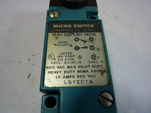 Micro Switch LSYEC1A Limit Switch 10 Amp 600V USED