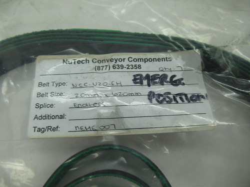 NuTech Conveyor NCC-UZO-FH Belt 20x620mm Endless MEME-007 Lot of 4 Opened NWB