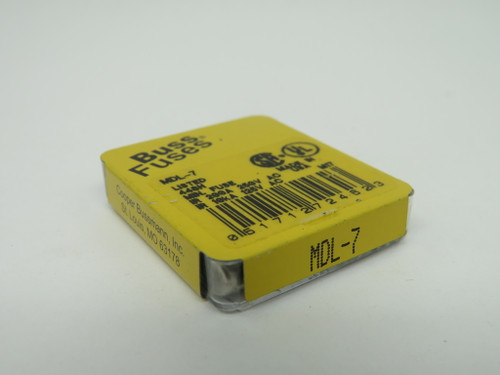 Cooper Bussmann MDL-7 Time Delay Glass Fuse 7A 250V 5-Pack NEW