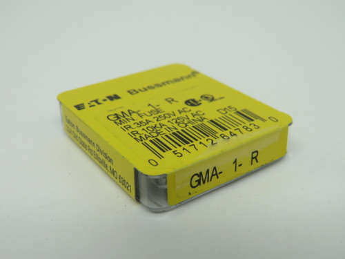 Eaton Bussmann GMA-1-R Time Delay Glass Fuse 1A 250V 5-Pack NEW