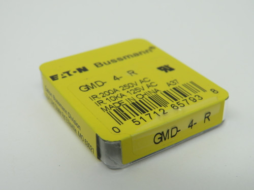 Eaton Bussmann GMD-4-R Time Delay Glass Fuse 4A 250V 5-Pack NEW