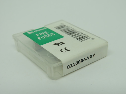 Littelfuse 0216004.VXP Fast-Acting Ceramic Fuse 4A 250V 5-Pack NEW