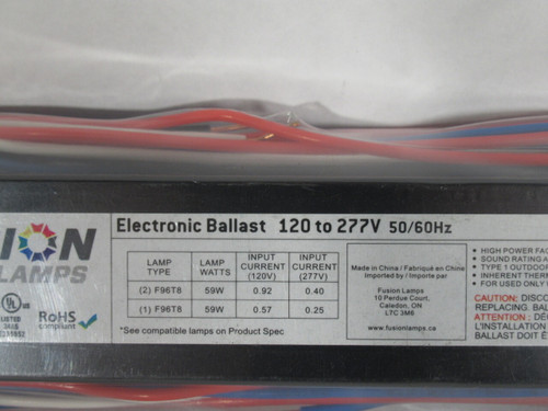 Fusion FB259T8MVE-N Electronic Ballast 120-277V 50/60Hz 59W NWB