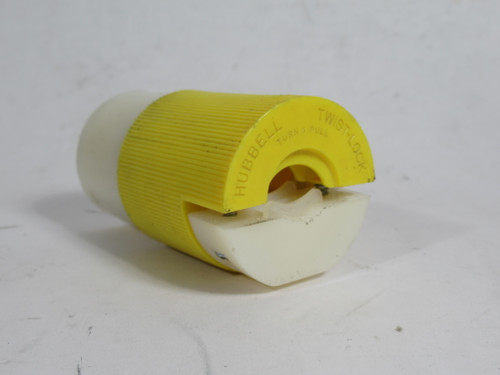 Hubbell 2623 Twist Lock Connector 30A 250V 2Pole 3Wire WHITE/YELLOW USED