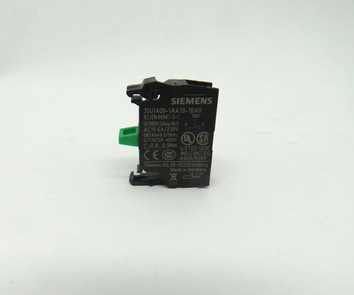 Siemens 3SU1400-1AA10-1BA0 Contact Block 1NO 230V 50Hz USED